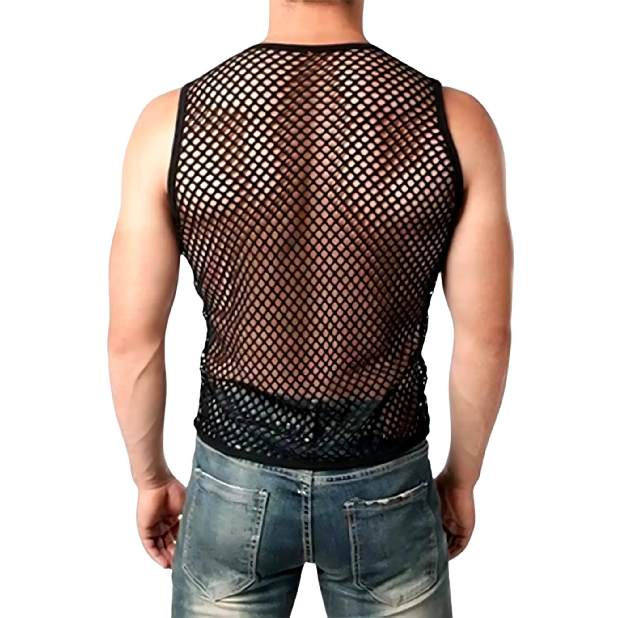 Rave-Mesh Tanktop – Ärmelloses Netzshirt für Festival-Looks - Techno Essentials