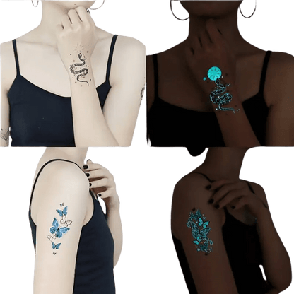 Neon Glow Temporäre UV-Tattoos